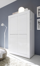Komoda wysoka z drzwiami biała wysoki połysk 102 cm Basic