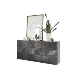 Komoda z drzwiami antracyt wysoki połysk 181 cm Vero