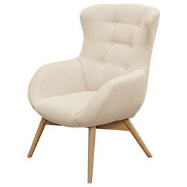 Fotel wypoczynkowy tapicerowany beżowy Vabi