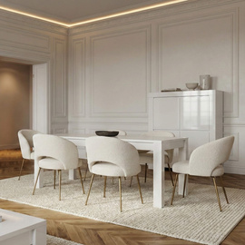 Stół do jadalni biały połysk 180 x 90 cm Amaretto 