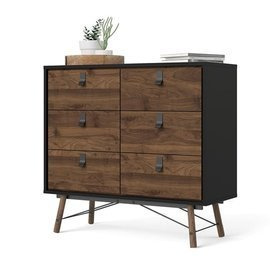 Komoda z szufladami orzech / czarna mat 102 cm Ryan