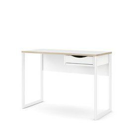 Biurko z szufladą białe / dąb sonoma mat 110 cm Function Plus Small