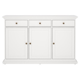 Komoda z szufladami i drzwiami biała mat 144 cm Paris