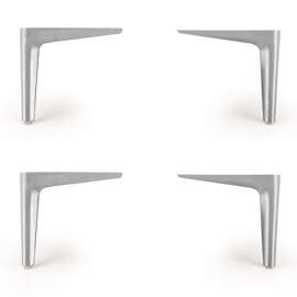Nóżki do łóżka metalowe srebrne 15 cm Modulo
