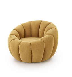 Fotel wypoczynkowy tapicerowany musztardowy Gaspar 2