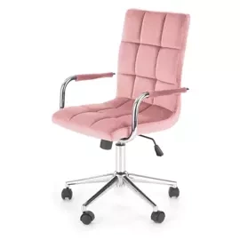 Fotel obrotowy młodzieżowy velvet różowy Gonzo 4