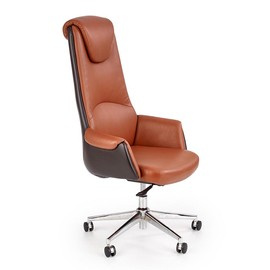 Fotel gabinetowy ekoskóra brązowy Calvano