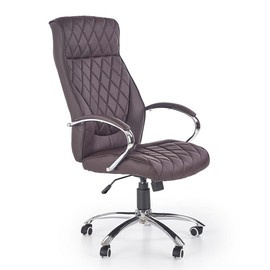 Fotel biurowy ekoskóra brazowy Hilton