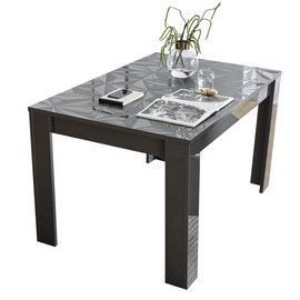 Stół rozkładany antracyt połysk 137 - 185 x 90 cm Prestige