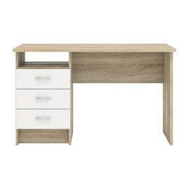 Biurko z szufladami dąb sonoma / białe mat 120 cm Function