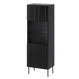 Witryna jednodrzwiowa czarna mat 60 x 180 cm Milo