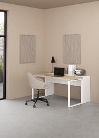 Biurko z przedłużeniem Sign 150 cm, jackson hickory, biały mat