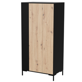 Szafa dwudrzwiowa dąb artisan / czarny mat 90 x 184 cm Arden