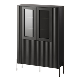 Witryna czterodrzwiowa czarna mat 110 x 40 x 160 cm Aria