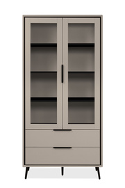 Witryna dwudrzwiowa z szufladami capuccino mat 90 x 185 cm Arona