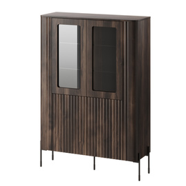 Witryna czterodrzwiowa dąb barokowy ristretto 110 x 40 x 160 cm Aria