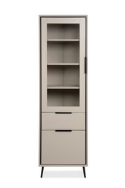 Witryna dwudrzwiowa z szufladami capuccino mat 60 x 200 cm Arona