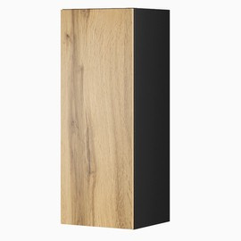 Witryna wisząca czarna / dąb wotan mat 35 x 90 cm Vidago 