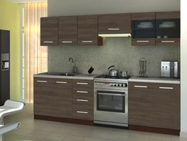 Zestaw mebli kuchennych akacja / wenge 260 cm Amanda