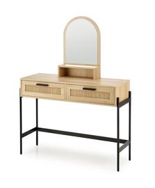 Toaletka z lustrem naturalna / czarna 104 cm Carmen