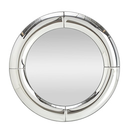 Lustro okrągłe srebrne 80 cm Moon