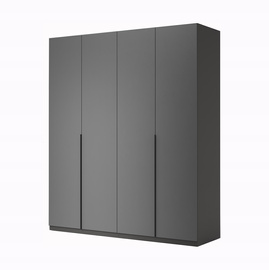Szafa czterodrzwiowa antracyt / grafit mat 179 x 210 cm Teo