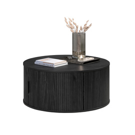 Stolik kawowy okrągły jesion czarny 80 cm Loftis