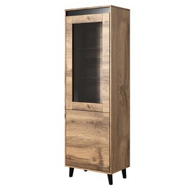 Witryna dwudrzwiowa dąb wotan / antracyt mat 60 x 183 cm North 