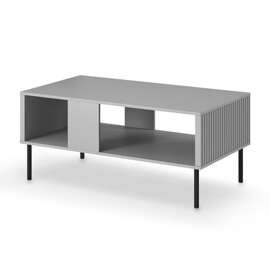 Stolik kawowy z półką szary mat 110 x 60 cm Asensio