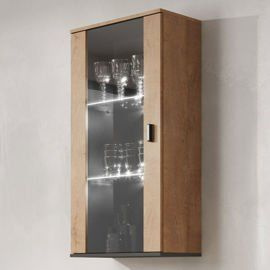 Witryna wisząca przeszklona dąb lefkas mat 60 x 112 cm Simple