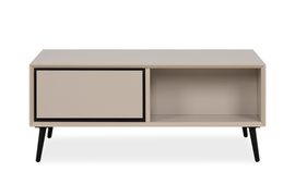 Stolik kawowy z szufladami capuccino mat 94 x 55 cm Arona