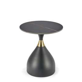 Stolik kawowy okrągły czarny marmur / czarny mat 50 cm Scalita