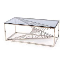 Ława Infinity srebrny, szkło, prostokątna