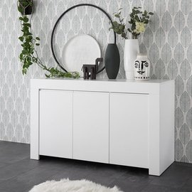 Komoda z drzwiami biała mat 138 cm Tuscany