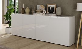 Komoda z drzwiami biała połysk 241 cm Corda