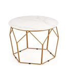Stolik kawowy okrągły biały marmur / złoty mat 60 cm Madison
