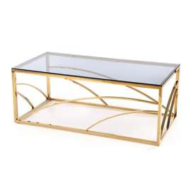 Ława szklana dymiona / złota mat / połysk 120 x 60 cm Universe