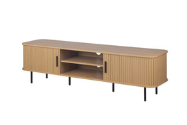 Szafka RTV z lamelalami dąb / czarna mat 160 cm Kasja