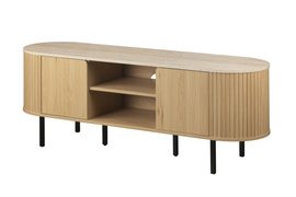 Szafka RTV z lamelalami dąb / trawertyn mat 140 cm Fabia