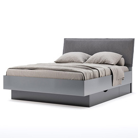 Łóżko tapicerowane antracyt / grafit mat 160x200 cm Teo