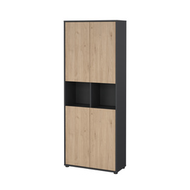 Regał biurowy z drzwiami Sign, 80 x 34 x 205 cm, szary mat, jackson hickory