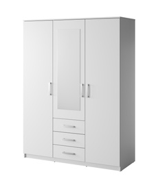 Szafa z lustrem trzydrzwiowa biała mat 150 x 200 cm Sento