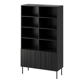 Regał do salonu czarny mat 100 x 40 x 175 cm Milo