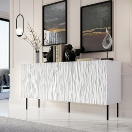 Komoda z drzwiami biała mat 152 cm Fiori