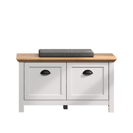 Szafka na buty z siedziskiem jasnoszara / dąb artisan 91 cm Tosca