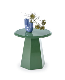 Stolik kawowy okrągły zielony połysk 50 cm Loca