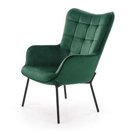 Fotel wypoczynkowy tapicerowany zielony Castel