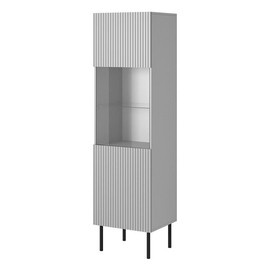 Witryna jednodrzwiowa szara mat 50 x 180 cm Asensio