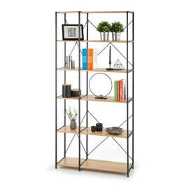 Regał loftowy dąb sonoma / czarny mat 90 x 30 x 190 cm REG19