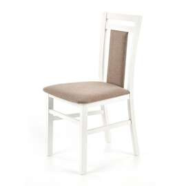 Krzesło do jadalni drewniane tapicerowane beżowe / białe Hubert 8